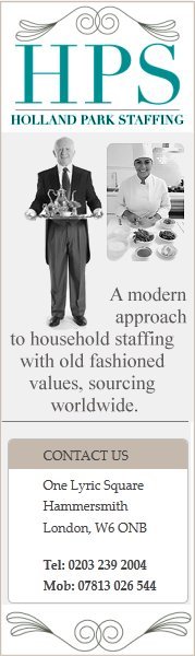 Holland Park Staffing and Nannies. A modern approach to household staffing with old fashioned values. Based in the heart of West London with a proven track record of making successful introductions worldwide. Nannies, Private Tutors, Housekeepers, Cleaners, Cooks, Chefs, Butlers, Gardeners, Handy Men, Chauffeurs.