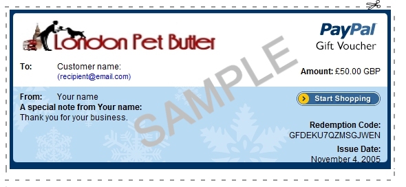 Buy a PayPal Pet Care Gift Voucher